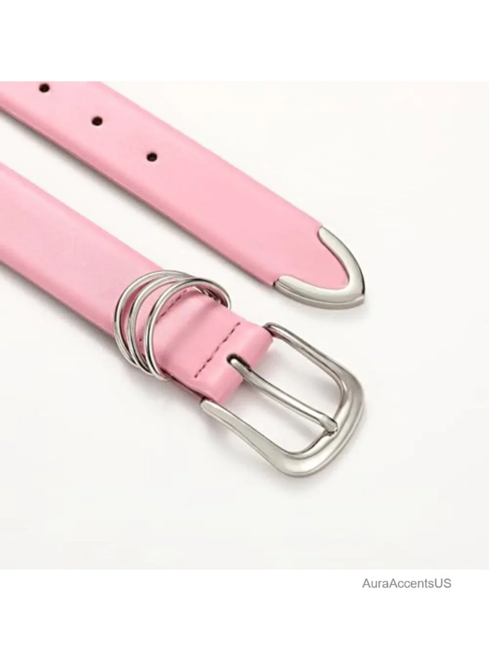 Faux Leather Belt with Gold Buckle Fashion Waist Belt for Jeans